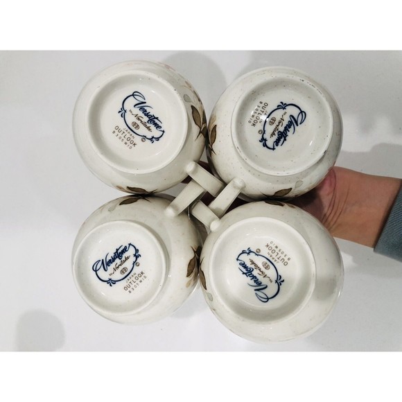 NORITAKE VERSATONE OUTLOOK CHINA B305W10 4 TEA CUPS & SAUCERS - Picture 6 of 16